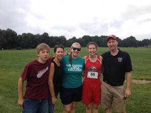 My family with me at my first collegiate XC race. Can we just look at how young my brother looks?